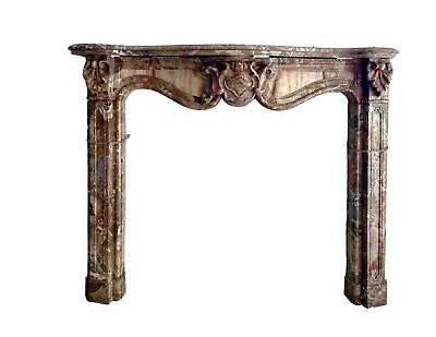 Italian Hand Carved Fireplace Mantel In Rare Marble - Camino In Marmo 1900 • $10000