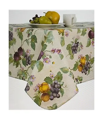 Oblong 60   X 84  Vinyl Tablecloth  With Lots Of Fruit By Newbridge • $21.99