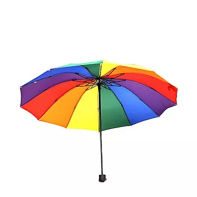 Zac's Alter Ego® Foldable Handbag Colourful Rainbow Umbrella In Case • £13.69