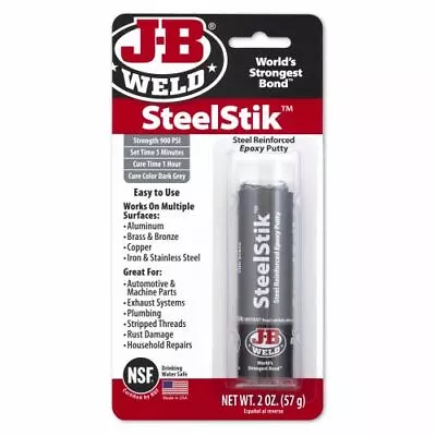 J-B WELD - SteelStik™ Steel Reinforce Epoxy Putty Stick - 8267 - JB • $17.95