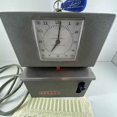 Vtg Lathem Time Clock 2121 Manual Time Recorder Working  *Needs Cord Replaced. • $54