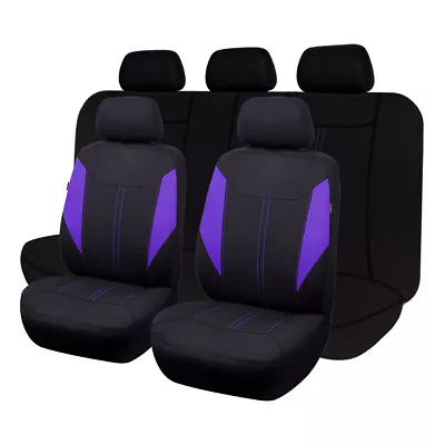 Car Seat Covers Breathable Full Set Universal Split Interior Covers Purple Black • $39.99