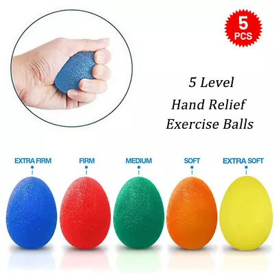 $15.99 • Buy 5PCS Hand Therapy Stress Relief Exercise Balls Hand Grip Finger Strengthener