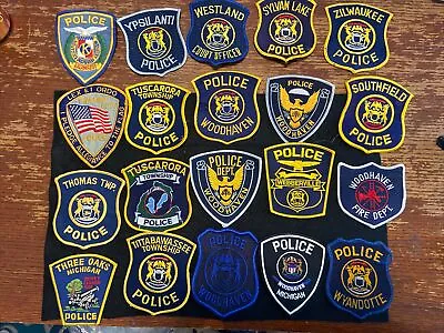 Vintage Obsolete State Of Michigan Police Patches Mixed  Lot Of 20 Item 269 • $12.53