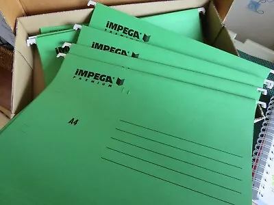 £12.50 • Buy 'Impega' A4 Suspension Hanging Files - Green - X24