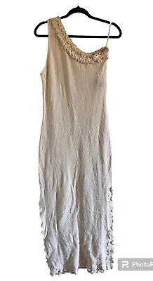 La Mesa One Shoulder Maxi Dress Minimalist With Two Slits Size M Ret.$300 • £85.78