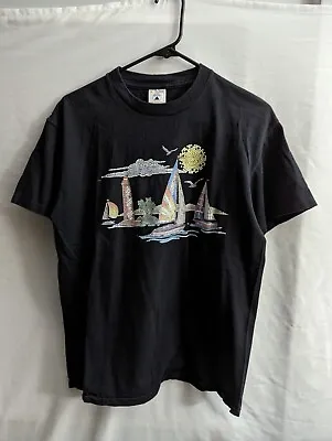 Sailing Nature Lighthouse Beach Men's T-Shirt Medium Vintage Single-Stitch  • $22.50