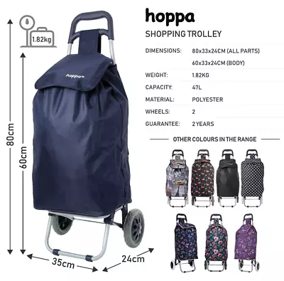 Large Lightweight Wheeled Shopping Trolley Push Cart Luggage Bag With Wheels New • £19.99