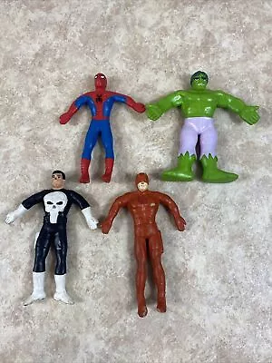 1989 Marvel Just Toys Bendable Bendy LOT Daredevil Hulk Punisher & Spiderman • $18.99