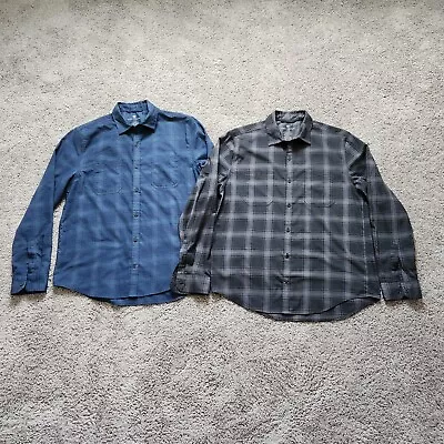 Mack Weldon Shirt Men Large Lot Of 2 Plaid Flannel Warmknit Merino Wool Blend • $50