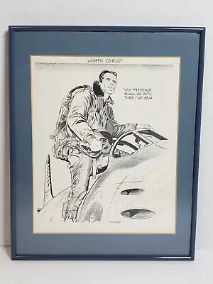 Vintage Print USAF Pilot Signed Jack Hamm Artist Illustrator Framed Matted • $79.87