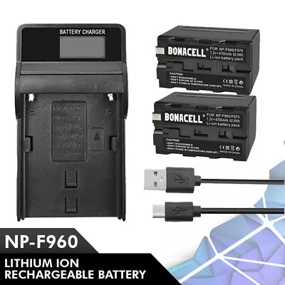 2Pack NP-F960 Battery + USB LCD Charger For NP-F970 NP-F950 NP-F930 8700mAh OY • $45.99