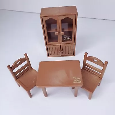 Sylvanian 1986 Maple Town Story China Cabinet Table Chairs Furniture Calico • $21.97