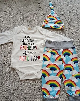 Rainbow Three Piece Set 6-9 Months Never Worn • £1.99