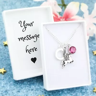 $14.02 • Buy Pegasus Necklace, Personalised Jewellery, Mythology Gifts, Winged Horse Charm