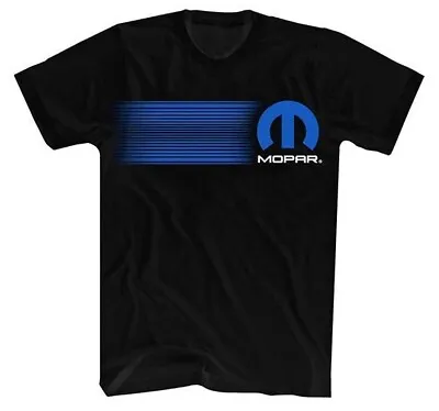 Mopar Men's Front Stripe Speed Logo Officially Licensed Black Tee Shirt 99452 • $16.99
