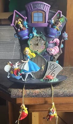 Disney Alice In Wonderland Mad Hatter Light Up Cuckoo Clock  I'm Late  Chime 🐰 • $250