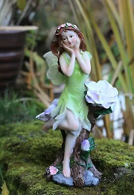 Garden Solar Ornament Cherub Fairy Angel Figurine Colourful Statue 35 Cm Tall • £14.95