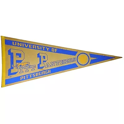 Vintage 1970s University Of Pittsburgh Pitt Panthers 12x30 Full Size Pennant • $19.99