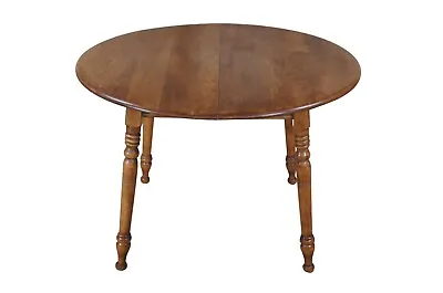 Vintage Early American Style Maple Round Extendable Breakfast Dining Table 66  • $850