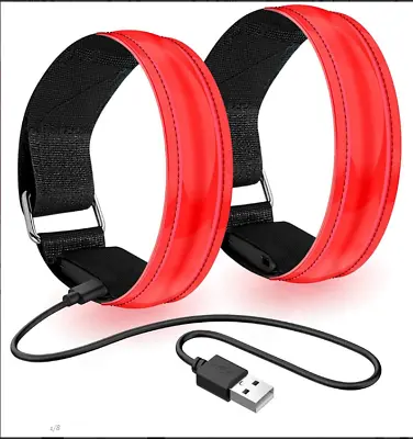 2 Pack LED Armband Rechargeable Running Light For Runners High Visibility • $12.88