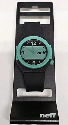 Neff Stripe Quartz Large 42mm Watch Black & Green New Battery Excellent Cond • $14.95