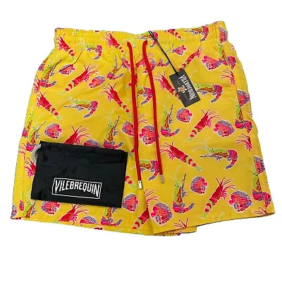 Vilebrequin Men's Swim Shorts - Moorea Crevettes 1983 Classic Style: MOOU1B83 • $126.28