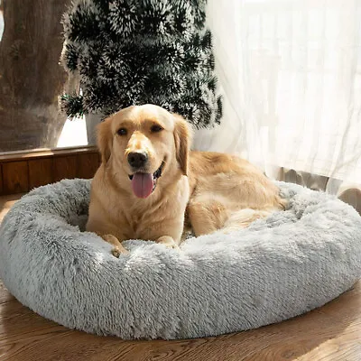 £16.99 • Buy Comfy Calming Donut Extra Large Dog Cat Beds Warm Bed Pet Round Plush Puppy Beds