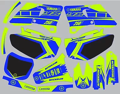 Vibrant Green Blue YAMAHA GRAPHICS  YZ 250f YZ250f 2000 2001 2002 Decals • $95