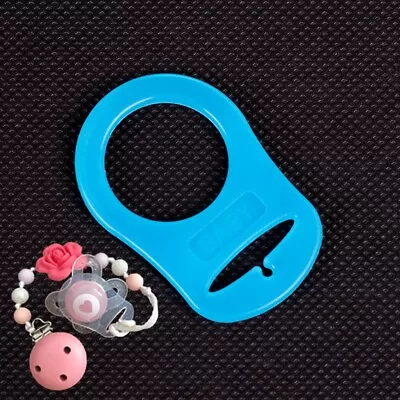 10Pcs Blue Silicone Nuk Button MAM Ring Dummy / Pacifier Holder Clips Adapter • $7.97