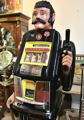 $9450 • Buy Vintage Bandit Character Mills Slot Machine 25 Cent 