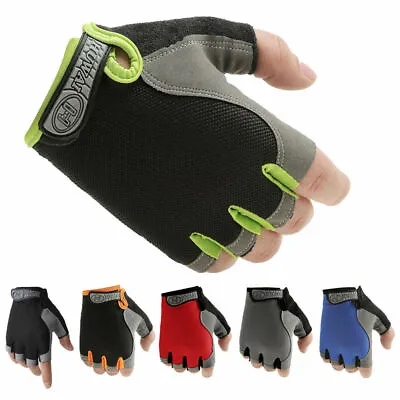$5.40 • Buy Fingerless Gloves Mens Womens Unisex Half Finger Sport Hiking Fitness Gloves