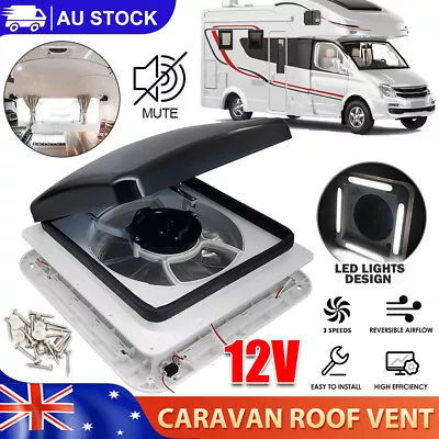 Caravan Roof Vent 12V Fan RV Shower Hatch Exhaust Motor Home Camper Skylight • $122.50