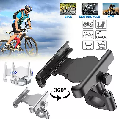 360° Aluminium Motorcycle Handlebar Bicycle Mount Cell Phone Holder GPS Bracket • $11.95