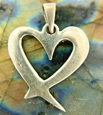 Vintage Sterling Silver Pointed Heart Pendant 1.5 Grams • $17.60