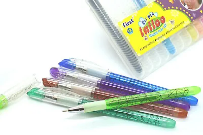£5.99 • Buy 10 TATTOO GEL PENS FOR BODY ART Temporary Glitter Gel Pens 