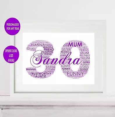 30th Personalised Birthday Gifts Wall Art Frame Poster Birthday Keepsake Gifts • £6.55