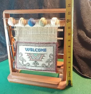 Vintage WELCOME Miniture Rug On Weaving Loom From Turkiye • $50