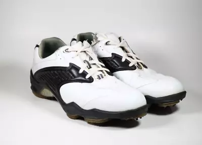 Footjoy DryJoy Golf Shoes Mens Size 8M White Black Leather 53753 • $39.99