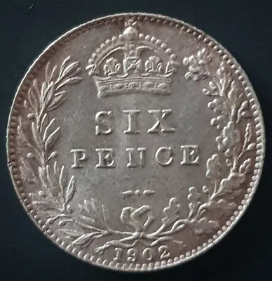 1902 Edward VII Sixpence Silver Coin • £40