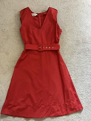 Marni V Neck Sleeveless Red Dress With Belt Size 42  • $62