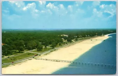 Postcard MS Biloxi Highway And Beach Mississippi Gulf Coast US 90 MS24 • $5.99