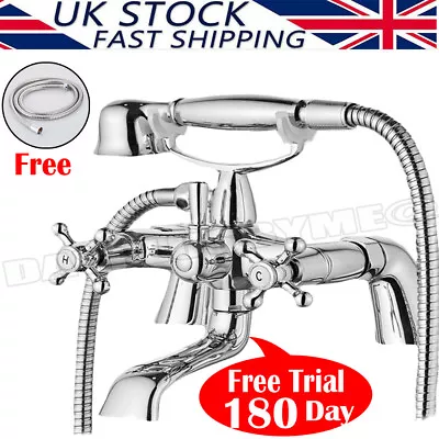 £13.60 • Buy Traditional Victorian Bath Filler Shower Mixer Tap With Handset Bathroom Taps UK