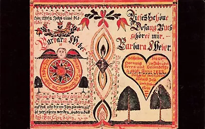 Heart Of Dutchland PA Dutch Folk Art Fraktur Pennsylvania Vintage  PC • $1.99