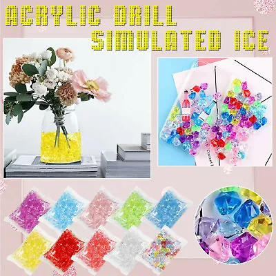 £3.59 • Buy 200PC DIY Artificial Acrylic Clear Fake Crushed Ice Rocks Diamond Ice Cubes Sets