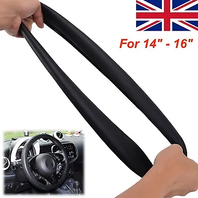 £6.89 • Buy 14 -16  Car Steering Wheel Cover Anti-slip Silicone Leather Texture Universal UK