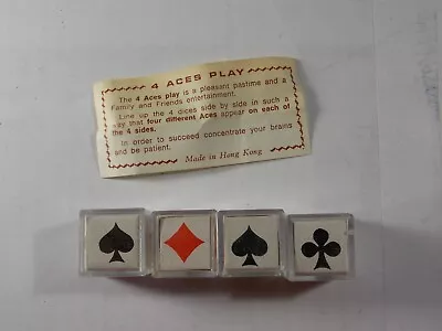 Vintage 4 Aces Play Plastic Dice Game • $4.99
