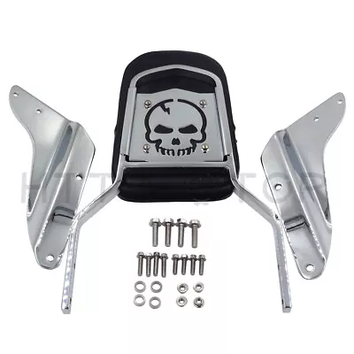 Chrome Skull Backrest Sissy Bar With Leather Pad For Honda Magna 750 VF750/250 V • $76.67