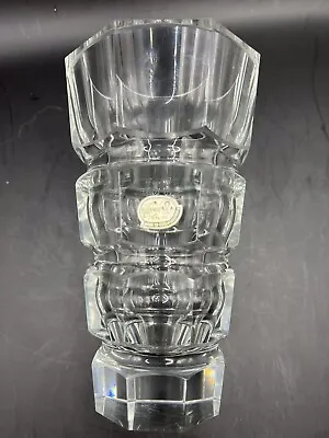 Josef Hoffman Moser Crystal Art Deco Clear Cut Vase 6” Octagon EUC • $70