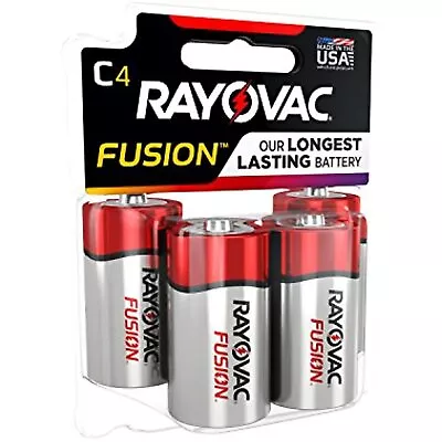 Rayovac Fusion C Batteries (4 Pack) Alkaline C Cell Batteries Great For High • $22.56